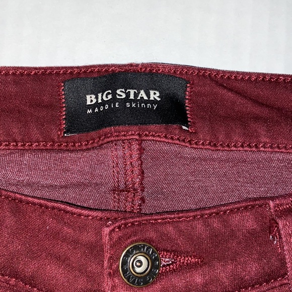 Big Star Maddie Skinny Size 26 R Denim Red Jeans - Picture 7 of 13